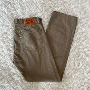 Levi's Men's 505 Jeans Size 36 x 34 Tan Classic Straight Leg Denim Mid Rise